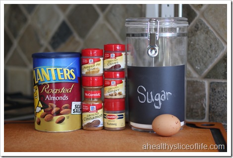 pumpkin spice almonds- ingredients