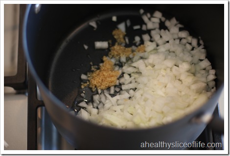 Chicken and White Bean Chili- onions and garlic