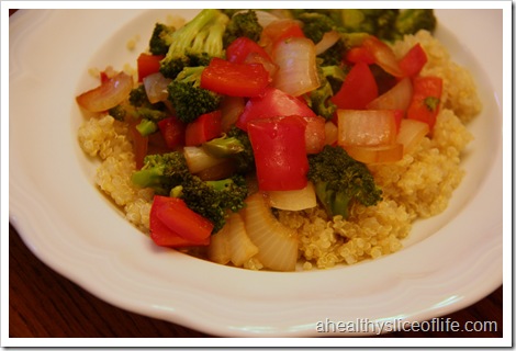 quinoa and veggie stirfry