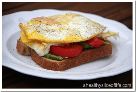 toast, egg, avocado and tomato breakfast