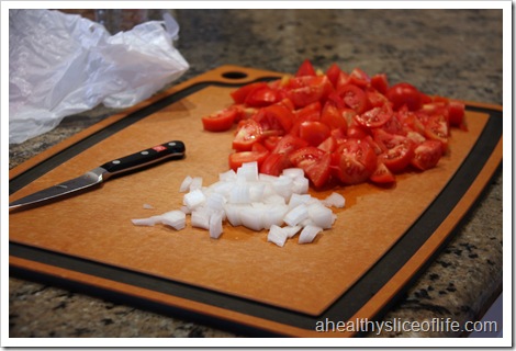 chopped tomatoes and onions