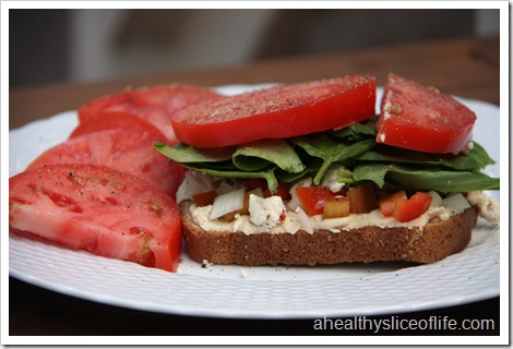 hummus and veggie sandwich