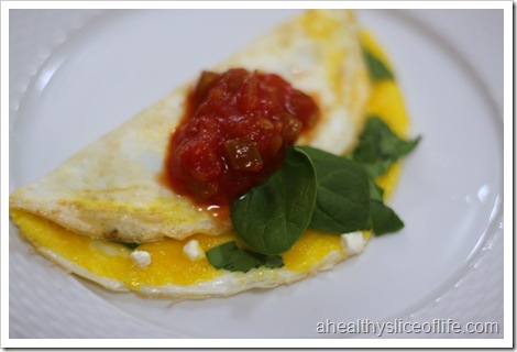 2 egg omelet with spinach and feta