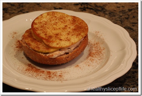 bagel with cinnamon pecan cream cheese