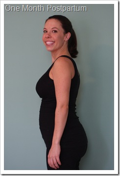 one month postpartum - side view