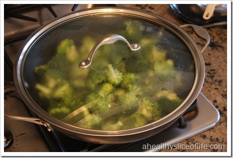 Eating Well Tofu and Broccoli Stir-fry- cooking broccoli