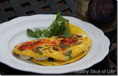 veggie and goat cheese omelet