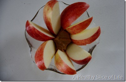 apple flower with peanut butter