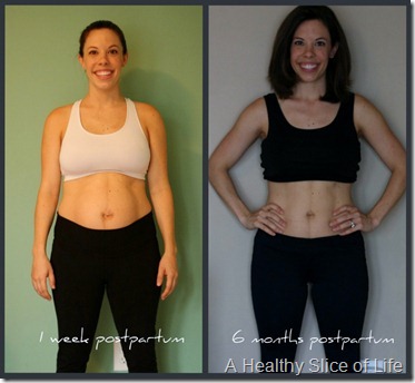 6 month postpartum body progress front