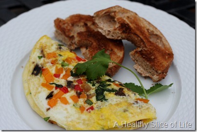 veggie omelet and bagel