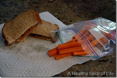 pb and j with carrot sticks