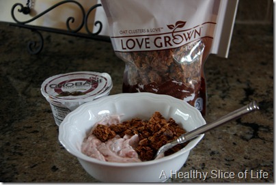 WIAW- chobani and Love grown granola