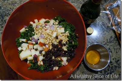 WIAW- kale and fruit salad- mix