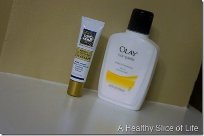 mom care- ROC eye cream and Olay daily moisturizer