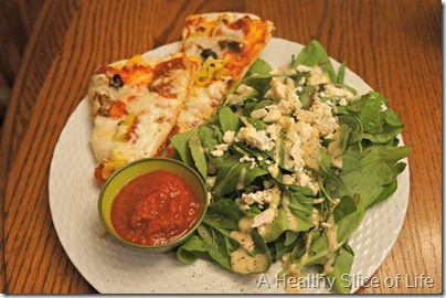 salad and pizza