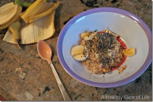 munchkin meals- finicky toddler- oatmeal and chia