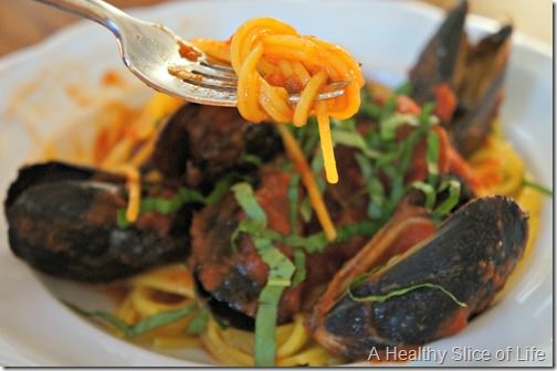 wiaw- mussels with quinoa pasta