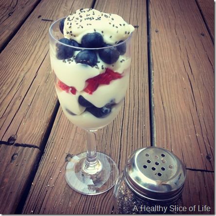 4th of july healthy Greek yogurt parfait for kids