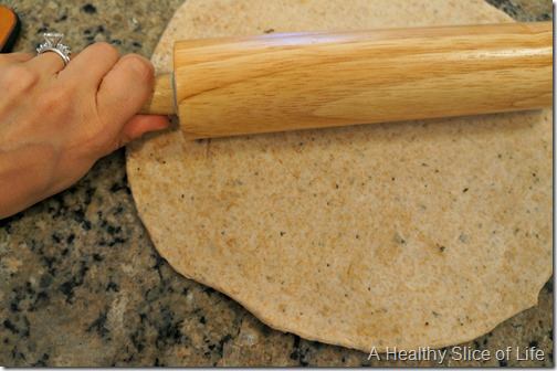 homemade pesto pizzas- rolling dough