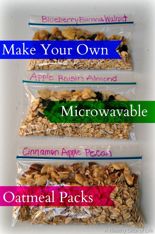 Make-Your-Own Microwavable Oatmeal Packs