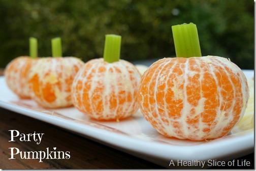 healthy kid-friendly Halloween goodies- mini party pumpkins