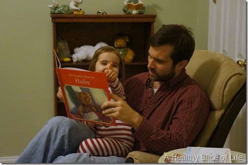 Christmas eve- reading with dad