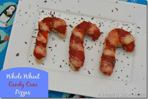 healthy christmas snacks for kids- whole wheat pizza candy canes 1