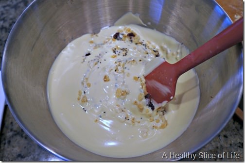 white chocolate and chia seed crunch- stir in white chocolate