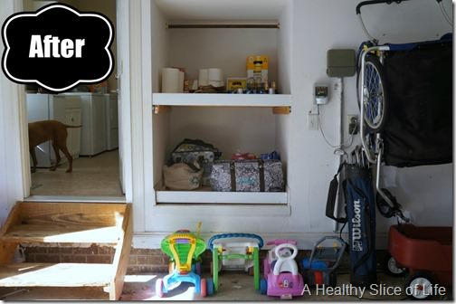 organization challenge- garage shelves after a