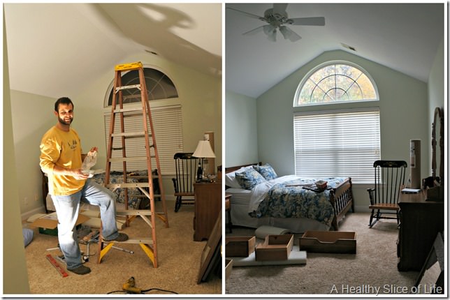 big girl room transition- fan before and after