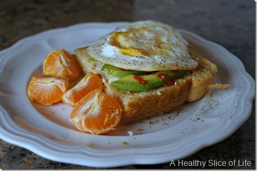 visual meal plan- egg and avocado toast