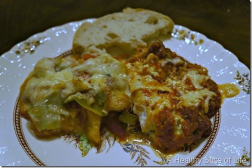 visual meal plan- chicken and regular lasagna