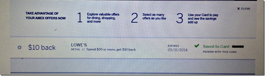 amex lowe's offer
