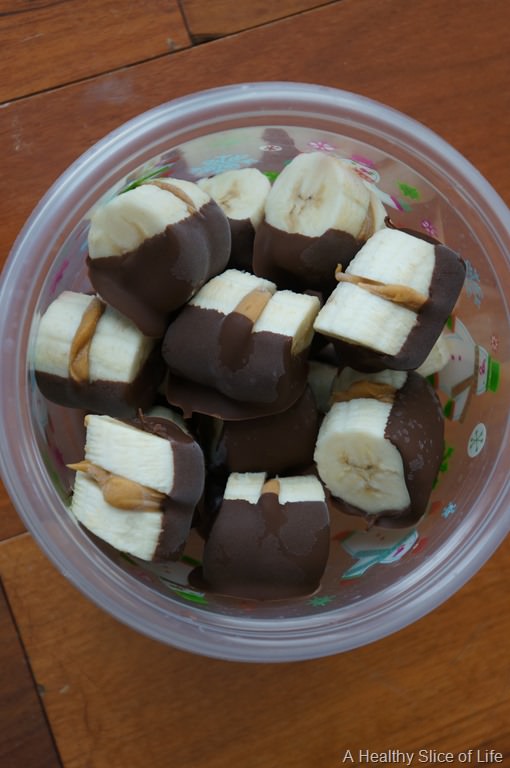 Chocolate Dipped Almond Butter Banana Bites