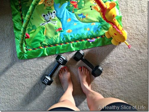 working out at home as a mom
