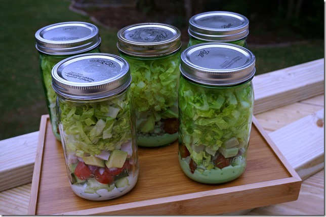 salad jar food prep