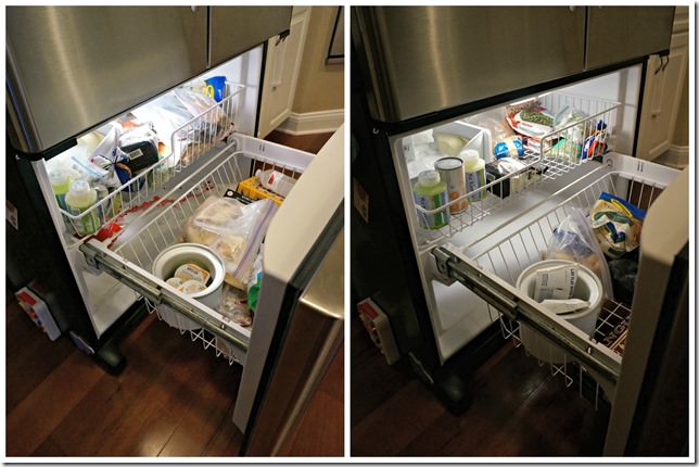 freezer organization before and after