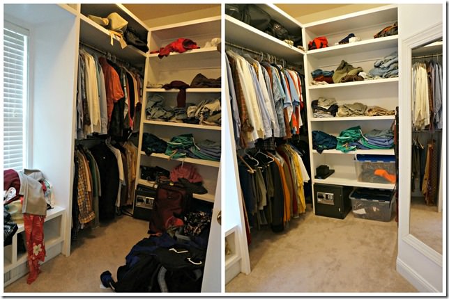 right side closet before and after