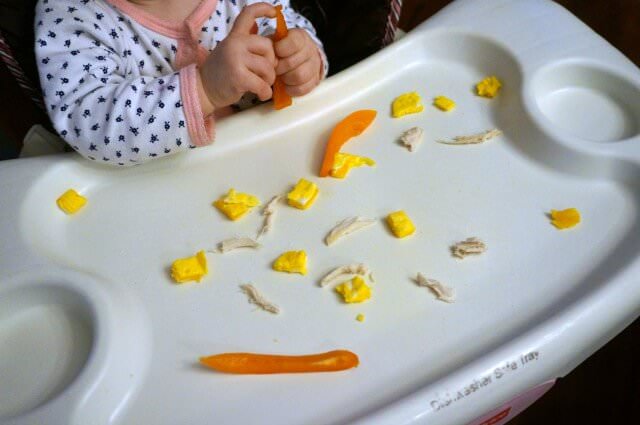 baby led weaning meals- chicken, egg and peppers