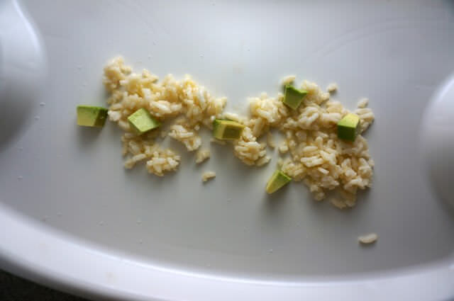 baby led weaning meals- rice and avocado