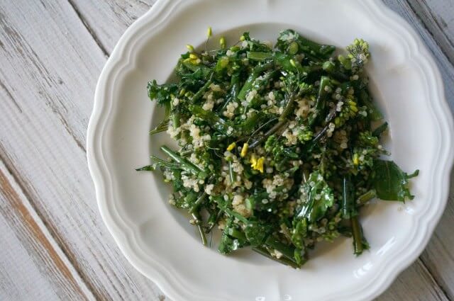 broccolie rabe and quinoa