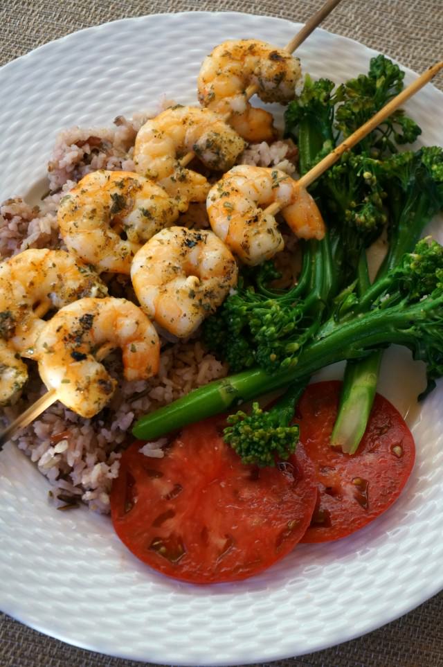 light and easy grilled shrimp meal