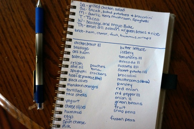 grocery list