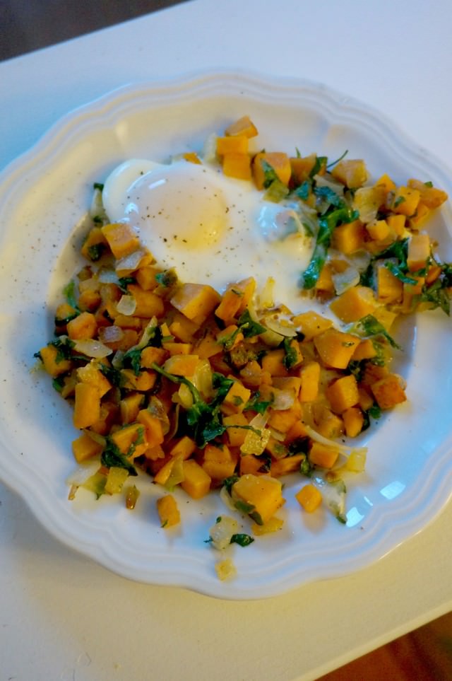 sweet potato and spinach hash