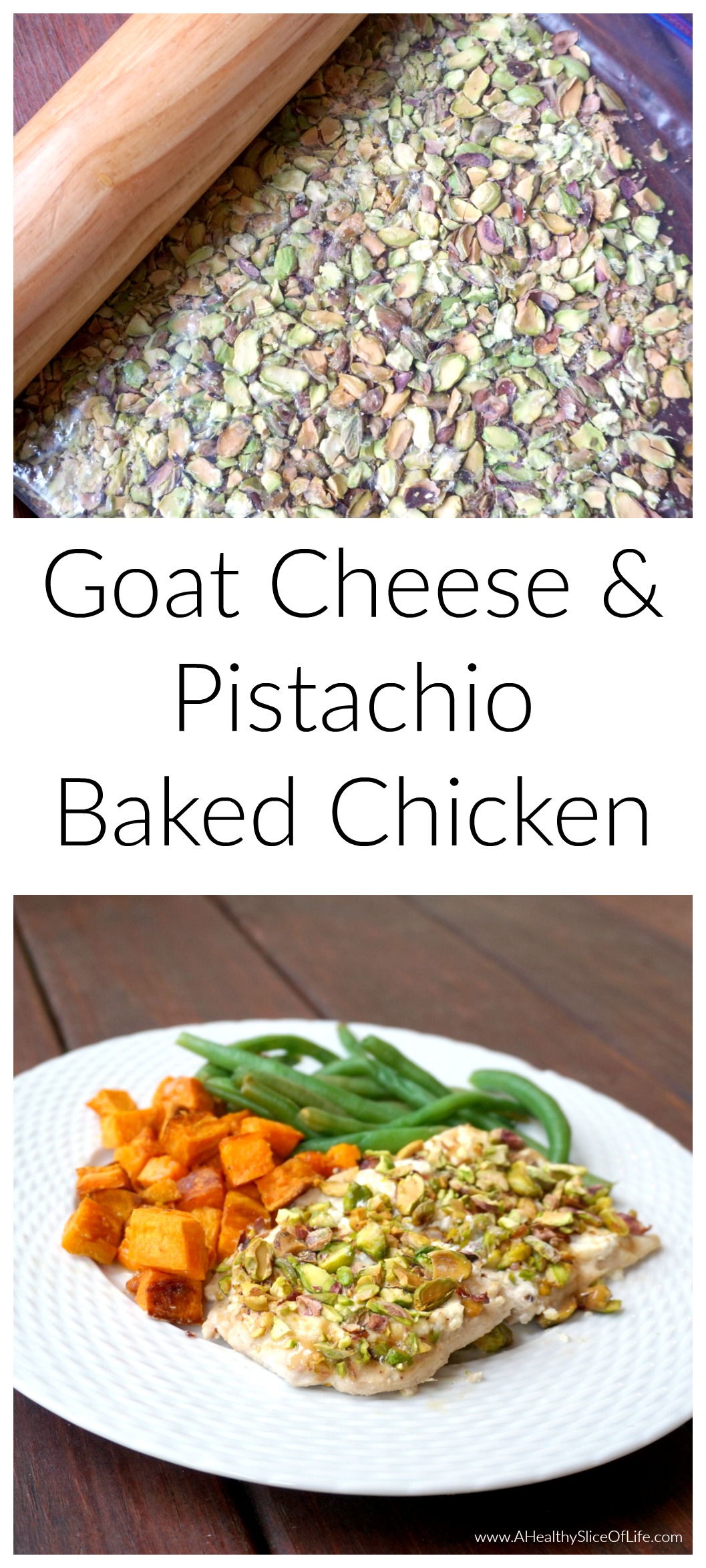 goat cheese and pistachio baked chicken