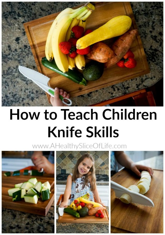 teaching kids to use a knife in the kitchen