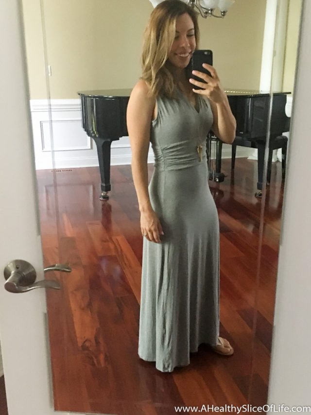 gray maxi dress