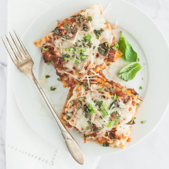Butternut, Spinach and Mushroom Lasagna Roll-Ups