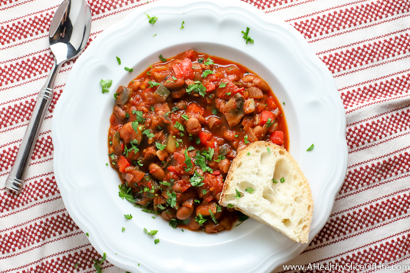 bowl of vegan chili