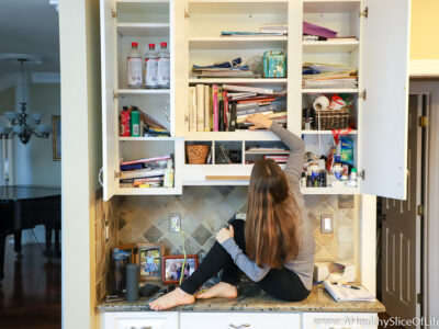 messy kitchen desk